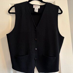 Talbots Black Wool Vest Size M
